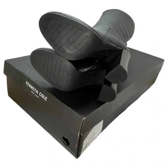 Kenneth Cole New York Justin Black Leather Knee High Womens Boots Size 6.5M - Picture 11 of 16